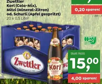 ADEG Zwettler Korl, Mitzi od. Schurli 20 x 0,5 Liter Angebot