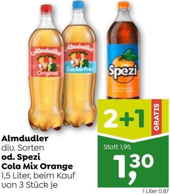 ADEG Almdudler od. Spezi Cola Mix Orange 1,5 Liter Angebot