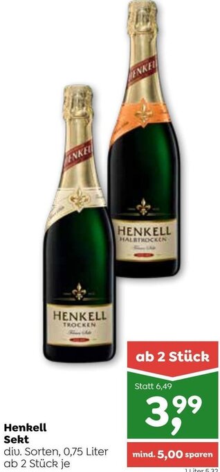 ADEG Henkell Sekt 0,75 Liter Angebot