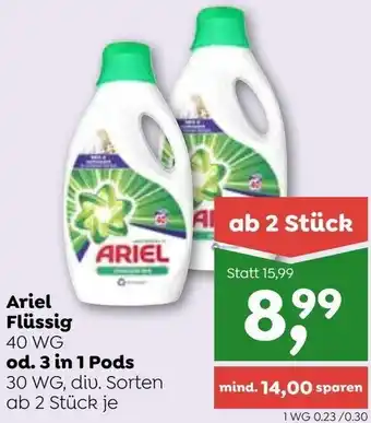 ADEG Ariel Flüssig od. 3 in 1 Pods Angebot