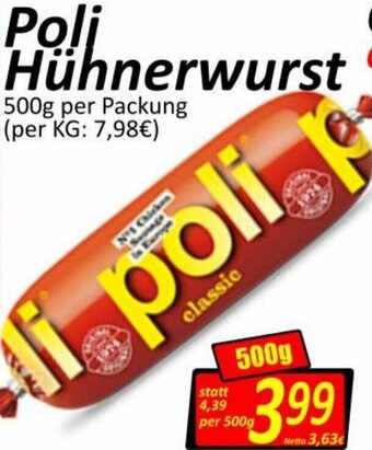 Wurstico Poli Hühnerwurst 500 g Angebot