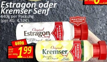 Wurstico Estragon oder Kremser Senf 440 g Angebot