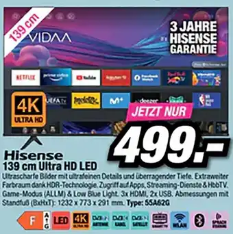 Red Zac 139 cm Ultra HD LED 1232 x 773 x 291 cm Angebot