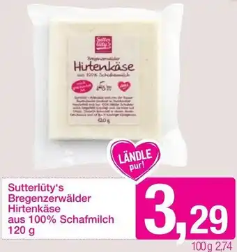 Sutterlüty Sutterlüty's Bregenzerwälder Hirtenkäse aus 100% Schafmilch 120 g Angebot