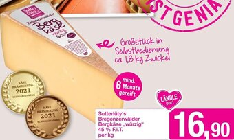 Sutterlüty Sutterlüty's Bregenzerwälder Bergkäse Würzig per kg Angebot