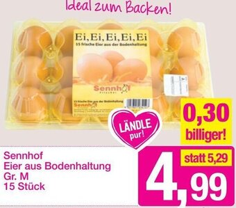 Sutterlüty Sennhof Eier Aus Bodenhaltung Gr. M 15 Stück Angebot