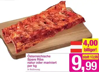 Sutterlüty Spare Ribs natur oder Mariniert per kg Angebot