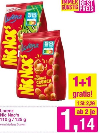 Sutterlüty Lorenz Nic Nac's 110 g/ 125 g Angebot