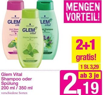 Sutterlüty Glem Vital Shampoo oder Spülung 200 ml / 350 ml Angebot