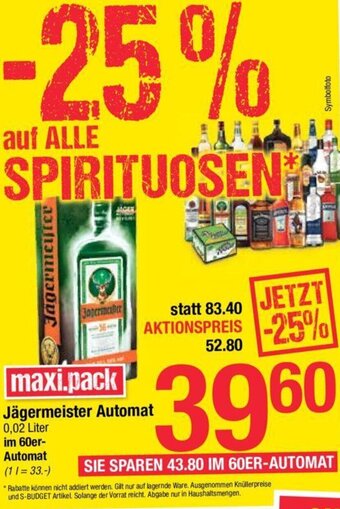 Maximarkt Jägermeister Automat 0,02 Liter Angebot