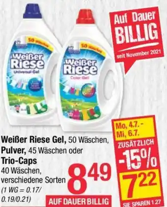 Maximarkt Weißer Riese Gel, Pulver, Trio-Caps Angebot