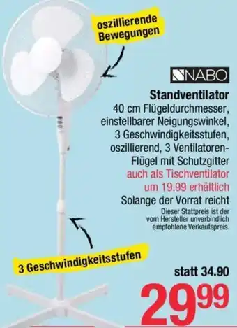 Maximarkt Standventilator 40 cm Angebot