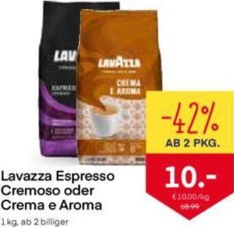 MPreis Lavazza Espresso Cremoso oder Crema e Aroma 1 kg Angebot