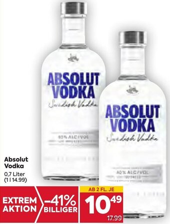 Billa Absolut Vodka 0,7 Liter Angebot