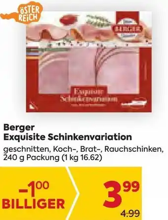 Billa Berger Exquisite Schinkenvariation 240 g Angebot