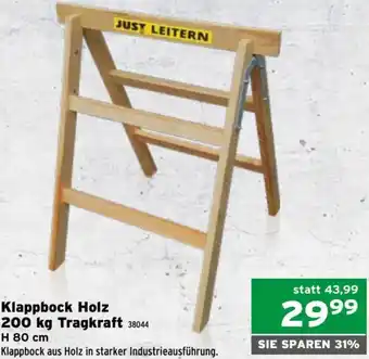 Salzburger Lagerhaus Klappbock Holz 200 kg Tragkraft 38044 - H 80 cm Angebot