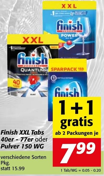 Strasser Markt Finish XXL Tabs 40er-77er oder Pulver 150 WG Angebot