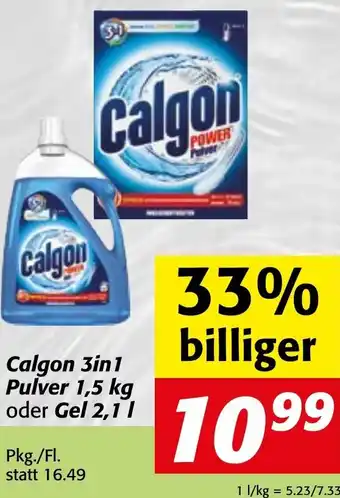 Strasser Markt Calgon 3in1 Pulver 1,5 kg oder Gel 2,1 l Angebot