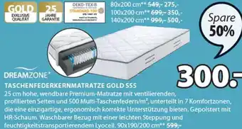 JYSK Taschenfederkernmatratze Gold S55 90x190x200 cm Angebot