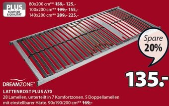JYSK Lattenrost Plus A70 90x190/200 cm Angebot