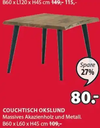 JYSK Couchtisch Okslund B60 x L60 x H45 cm Angebot