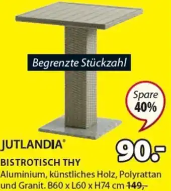 JYSK Bistrotisch Thy B60 x L60 x H74 cm Angebot
