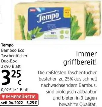 dm Bamboo Eco Taschentücher Duo-Box Angebot