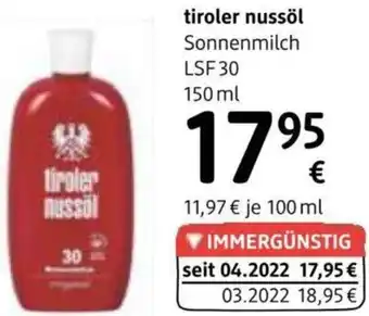 dm Sonnenmilch LSF30, 150 ml Angebot