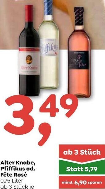 ADEG Alter Knabe, Pfiffikus od. Fête Rosé 0,75 Liter Angebot