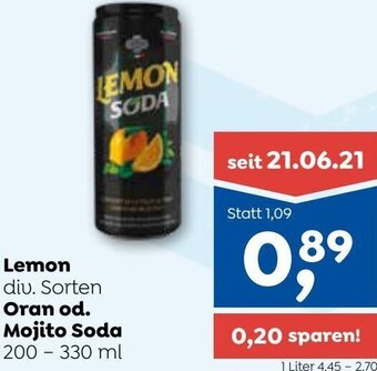 ADEG Lemon Oran od. Mojito Soda 200 - 330 ml Angebot