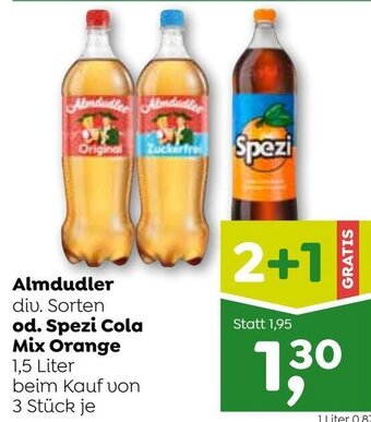 ADEG Almdudler od. Spezi cola Mix Orange 1,5 Liter Angebot