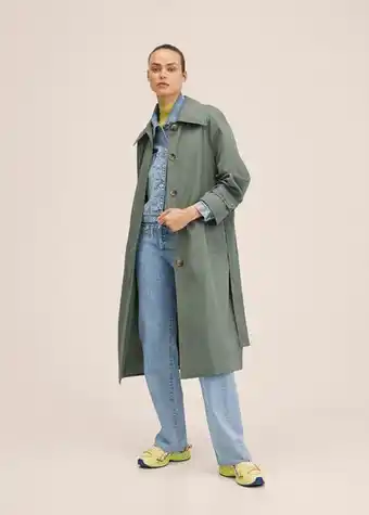 Mango Baumwoll-trenchcoat mit gürtel Angebot