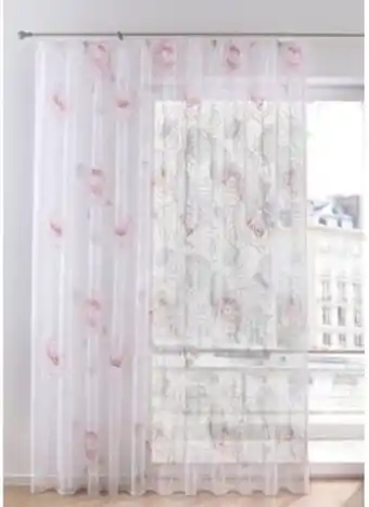 Jacquard gardine mit rosen