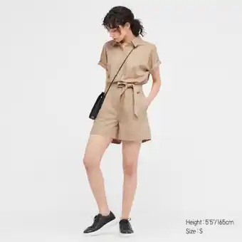 UNIQLO Women linen blend short sleeved romper Angebot