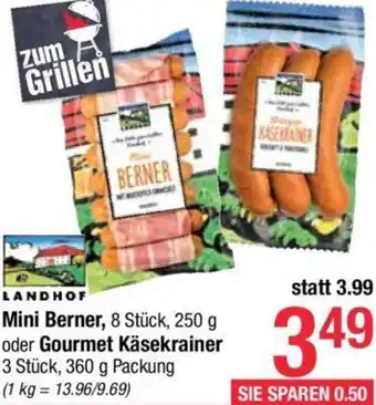 Maximarkt Mini Berner, 250 g oder Gourmet Käsekrainer 360 g Angebot