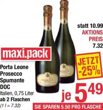 Maximarkt Porta Leone Prosecco Spumante DOC 0,75 Liter Angebot