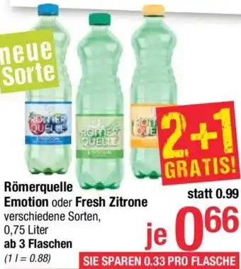 Maximarkt Römerquelle Emotion oder Fresh Zitrone 0,75 Liter Angebot