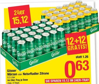 Maximarkt Gösser Märzen oder NaturRadler Zitrone 0,5 Liter Angebot