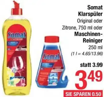 Maximarkt Somat Klarspüler 750 ml oder Maschinen-Reiniger 250 ml Angebot