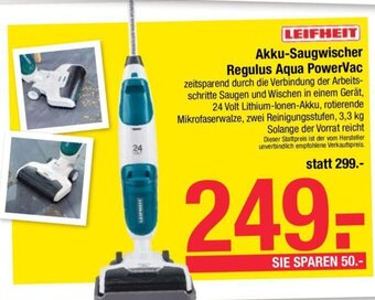 Maximarkt Akku- Saugwischer Regulus Aqua PowerVac Angebot