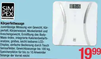 Maximarkt Körperfettwaage 180 kg Angebot