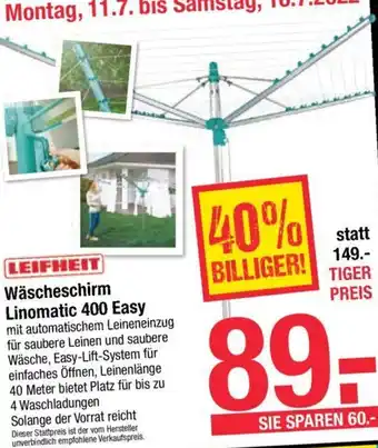 Maximarkt Wäscheschirm Linomatic 400 Easy Angebot