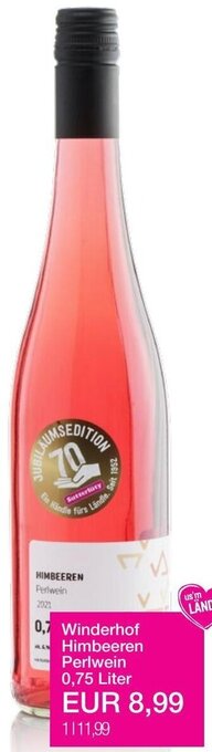 Sutterlüty Winderhof Himbeeren Perlwein 0,75 Liter Angebot