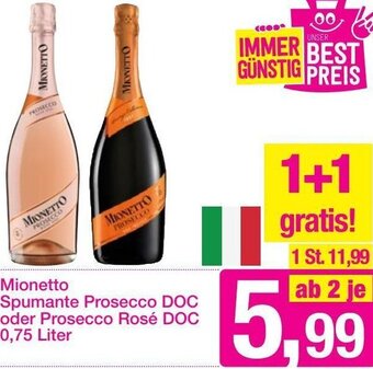 Sutterlüty Mionetto Spumante Prosecco DOC oder Prosecco Rosé DOC 0,75 Liter Angebot