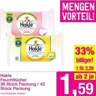 Sutterlüty Hakle Feuchttücher 38 Stück Packung / 42 Stück Packung Angebot