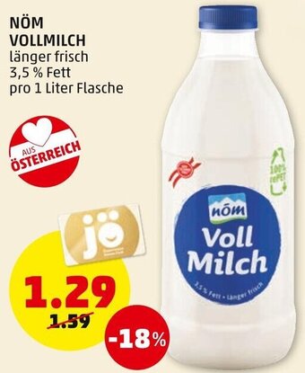 PENNY Vollmilch 1 Liter Angebot