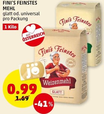 PENNY Fini's Feinstes Mehl 1 Kilo Angebot