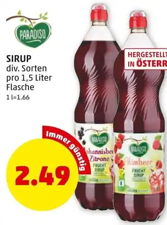 PENNY Sirup 1,5 Liter Angebot