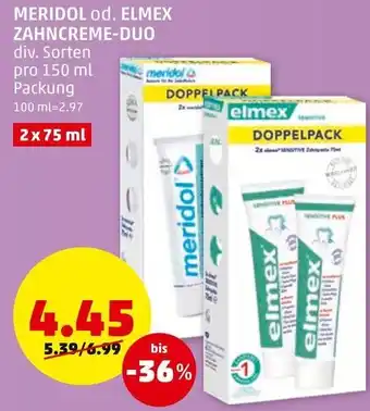 PENNY Meridol od. Elmex Zahncreme-Duo 150 ml Angebot