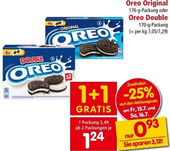 Interspar Oreo Original 176 g oder Oreo Double 170 g Angebot